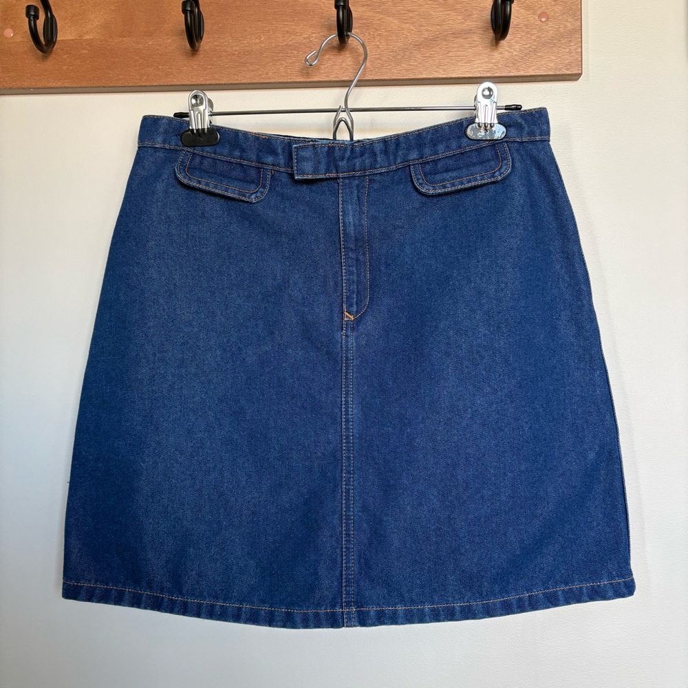 Vintage Tommy Hilfiger Denim Mini Skirt, Women’s Size 8, 90s/Y2K Blue A-Line